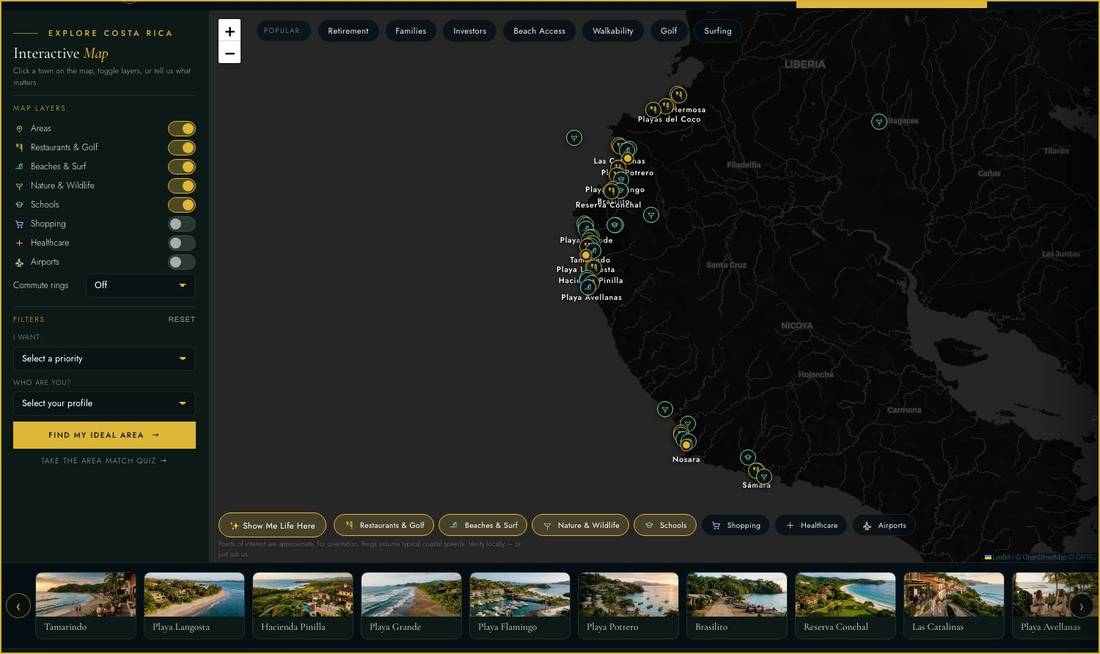 The Costa Rica Insider Map — interactive map of Guanacaste